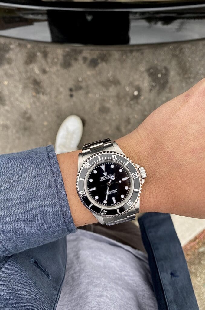 Rolex Submariner on wrist in Mallorca
